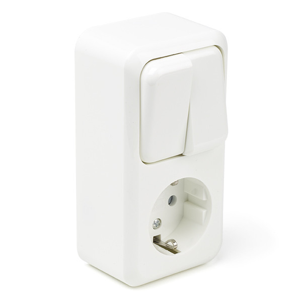 Elektrische kabelhaspel, elektrische verlenging met kabelhaspel, 4 veelzijdige stopcontacten, Schuko 2P T 10A/16A, Italiaanse stekker (5M